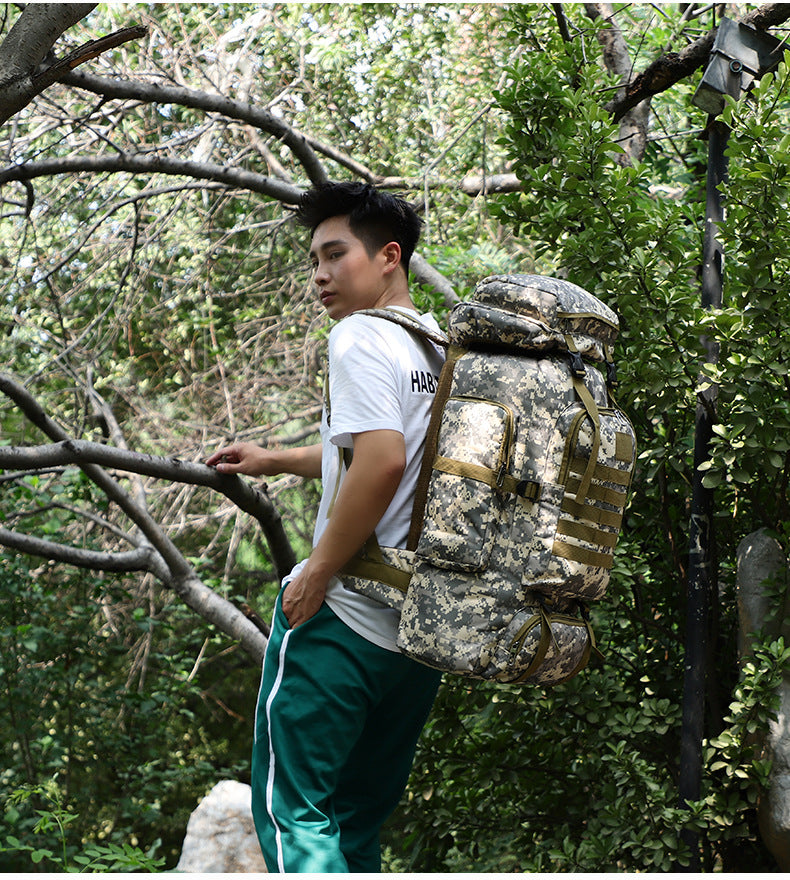 Men's 80L Large Hiking Mountaineering Backpack Climbing Hiking Backpack Camping Backpack Sport Outdoor Rucksack Bag