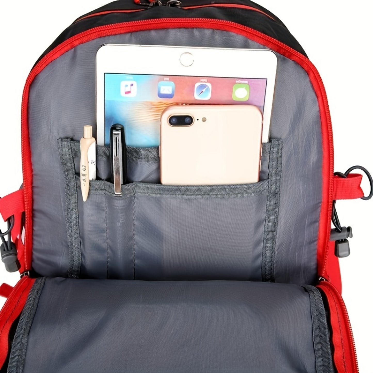 1pc 50L Waterproof Hiking Backpack, Large Capacity Mountaineering Bag for Outdoor Travel Climbing Camping, Men Women Suitable