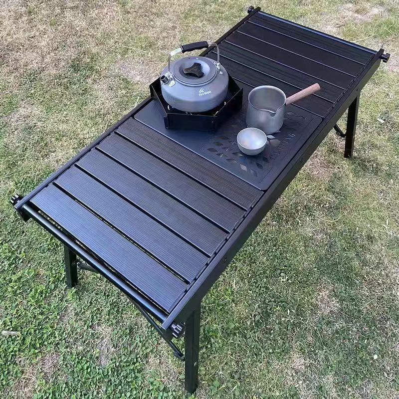 IGT Table with Stove Camping Folding Removable Adjustable Height Lightweight Camp BBQ Grill Table Outdoor Picnic Fishing Table