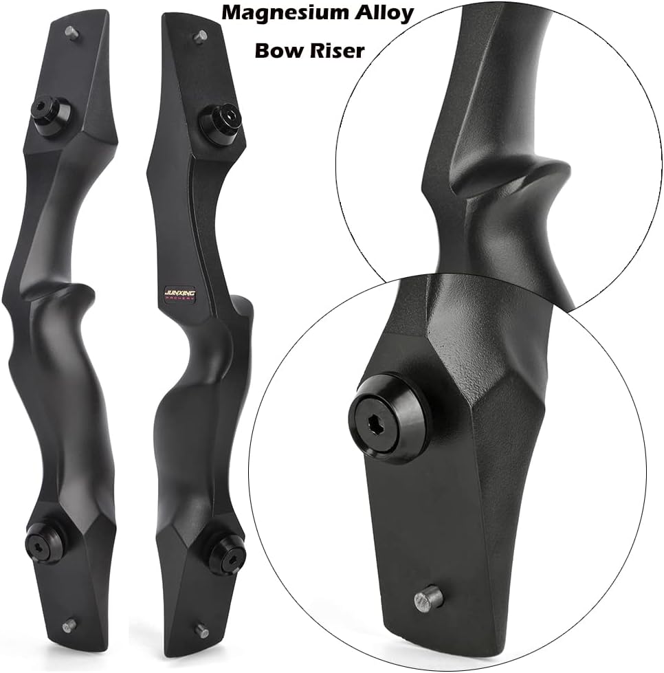 58/60 Inch Archery Takedown Recurve Bow for Adults/Youth 25-65Lbs American Hunting Bow Magnesium Alloy Metal Riser Right Handed