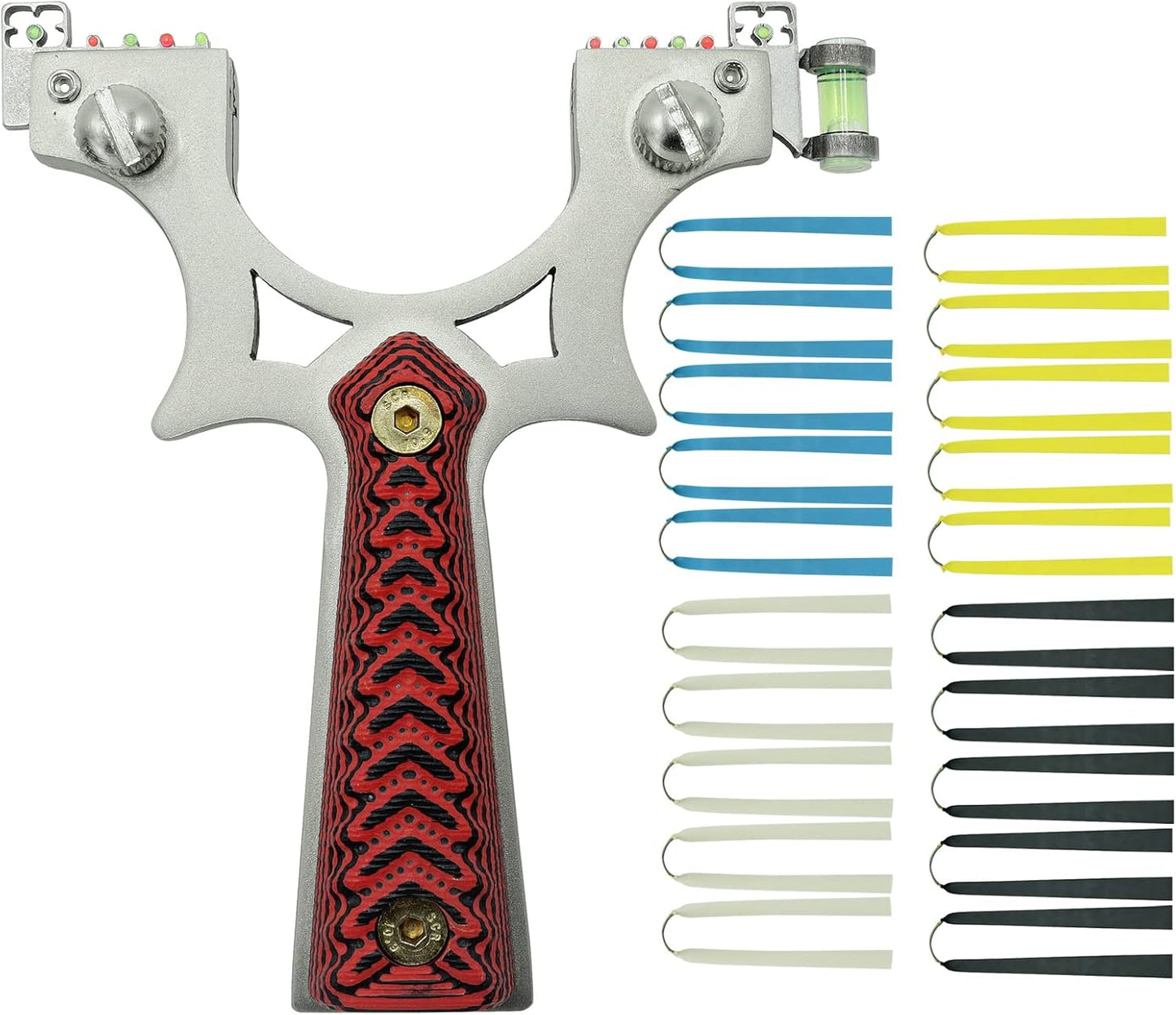 Slingshot with 20 Pieces Replacement Bands Powerful Stainless Steel Slingshot for Beginners Adult Shotting Pracitce