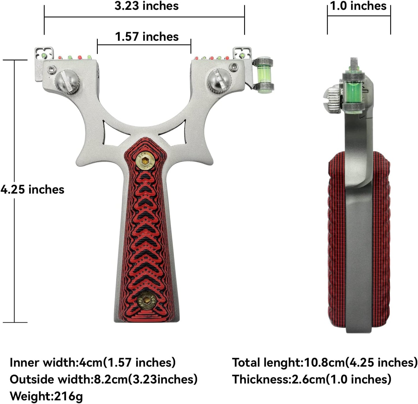 Slingshot with 20 Pieces Replacement Bands Powerful Stainless Steel Slingshot for Beginners Adult Shotting Pracitce