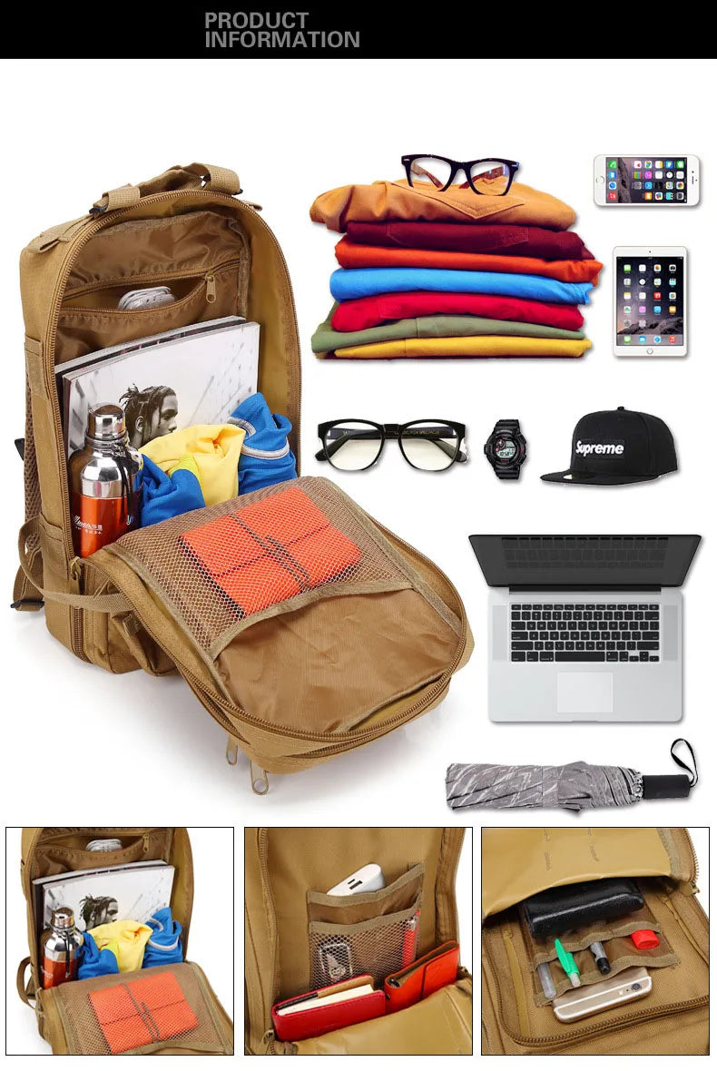 Army Tactical Backpack for Men 30L/50L Travel Camping Bag 1000D Military Hiking Supplies Sports Trekking Climbing Waterproof bag