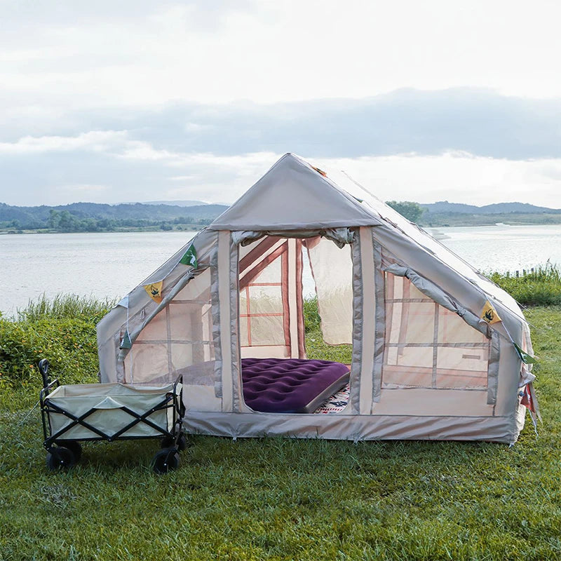 Inflatable Tent Outdoor Tent 6.3㎡ Camping 3-4 People Warm Waterproof Air Tent Automatic Camping Tent Family Camping Tent Travel