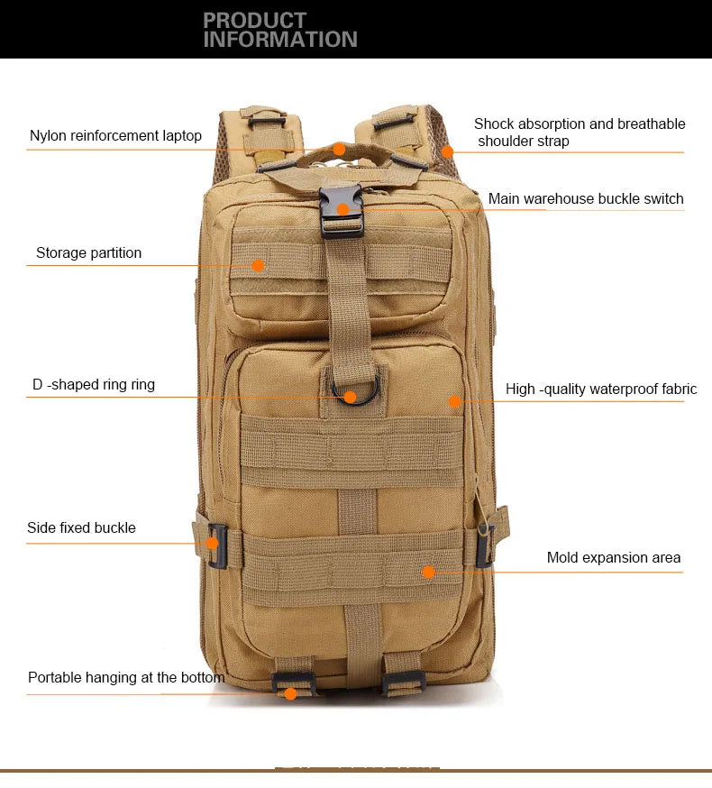 Army Tactical Backpack for Men 30L/50L Travel Camping Bag 1000D Military Hiking Supplies Sports Trekking Climbing Waterproof bag