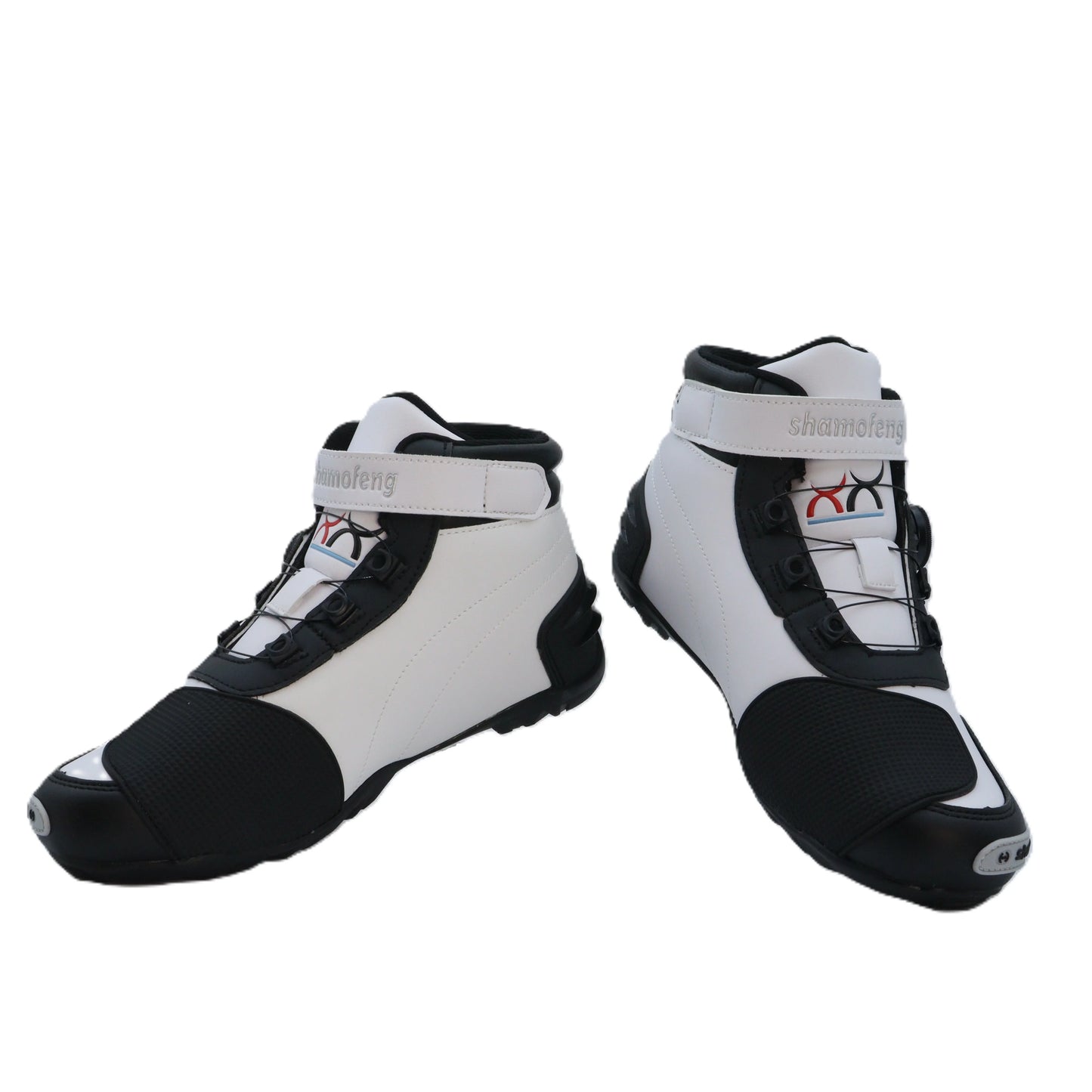 White Motorcycle Boots Men Leather Motos Breathable Anti Slip Wear-Resistant Riders Boots Motorbike Racing Ankle Shoes