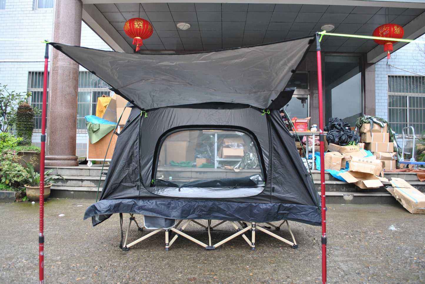 Cot Tent,Camping Tent,Backpacking Tent,3 Way Tent,Solo Tent,1 Person,Quick Setup,CZ-336 Camping tent build on cot or use alone