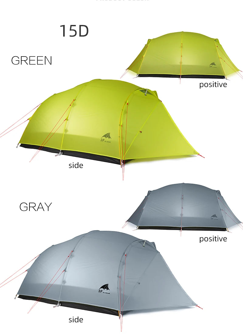 3F UL GEAR Qingkong 4 Person 4 Season 15D Camping Tent Outdoor Ultralight Hiking Backpacking Hunting Waterproof Tents