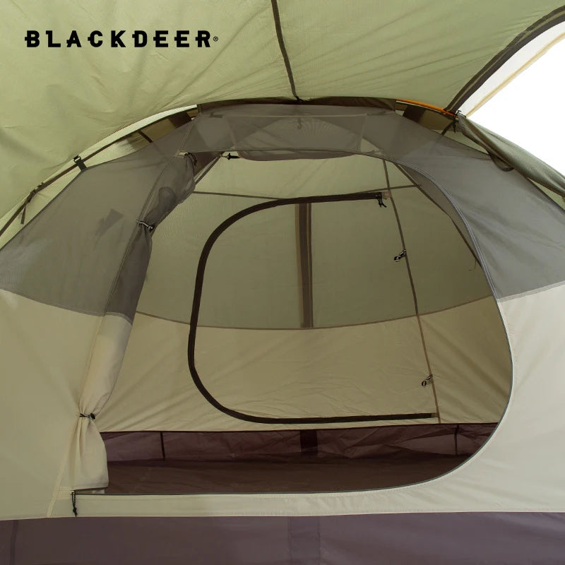 Blackdeer Ultralight Hiking Tent Large Expedition Tent for 3-4 persons PU3000 MM 210D Shelter Camping Bedroom&one a Living Room
