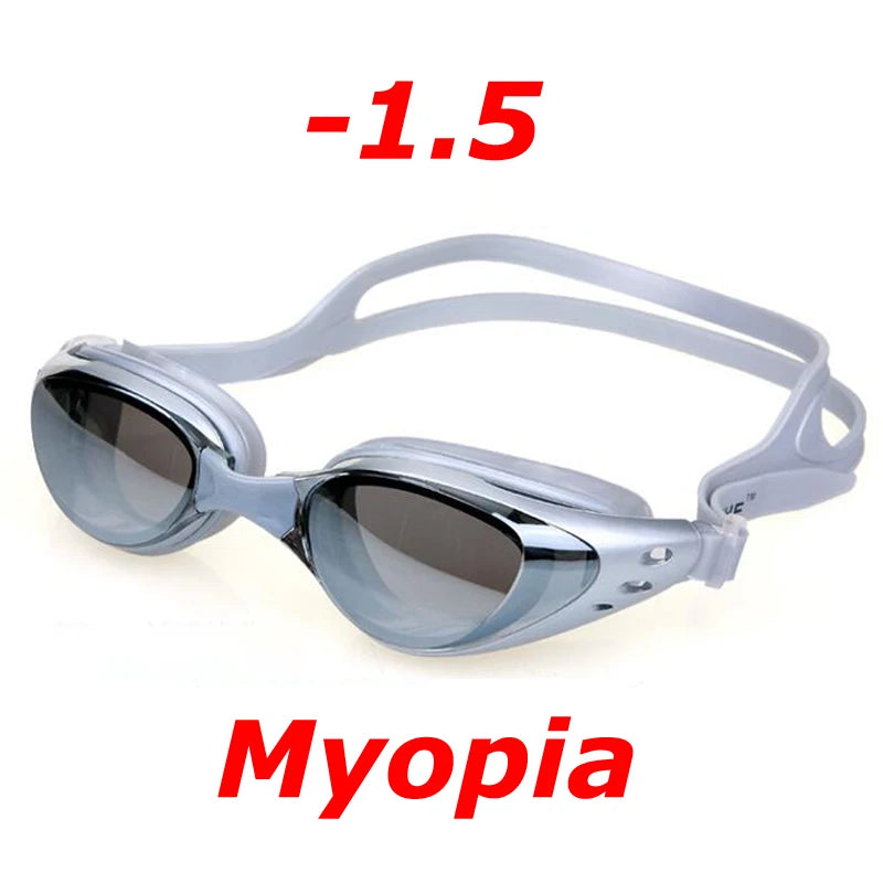 Plating Myopia Swim Goggles Professional Waterproof Anti Fog UV Shield Eyewear Swimming Pool Water Sports Glasses for Men Women