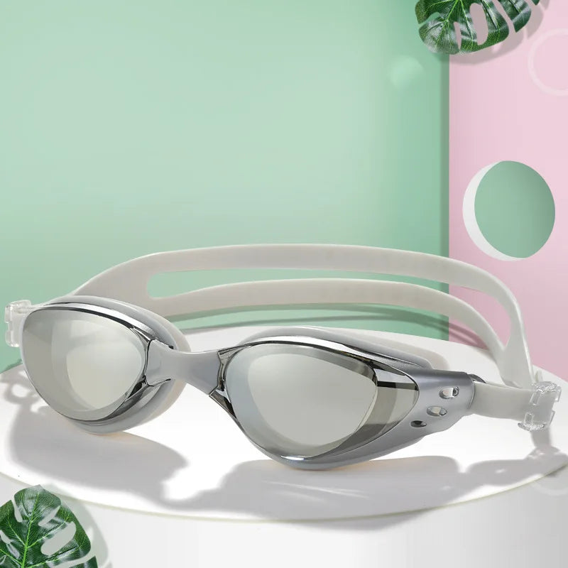 Plating Myopia Swim Goggles Professional Waterproof Anti Fog UV Shield Eyewear Swimming Pool Water Sports Glasses for Men Women