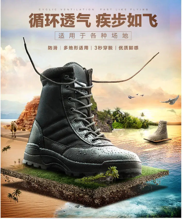 2024 Genuine summer tactical army fans high help desert combat boots tactics SWAT outdoor men's climbing shoes