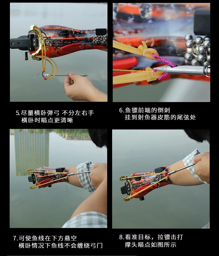 Hunting Slingshot Multi Function Hunting Crossbows Laser Rifle Toy With Darts Arrows Fishing Shooting Tool Professional Catapult
