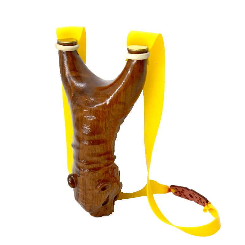 Piaoyu Solid Wood Slingshot Outdoor Catapult Toys Three-Dimensional Carving Wooden Flat Rubber Band Slingshot Shooting