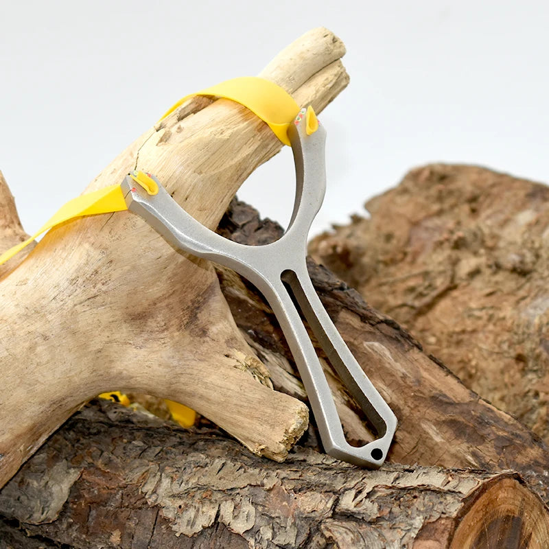 Powerful Slingshot High Quality Stainless Steel Outdoor Hunting Bow Catapult with Flat Rubber Band Fun Toys Entertainment Tools
