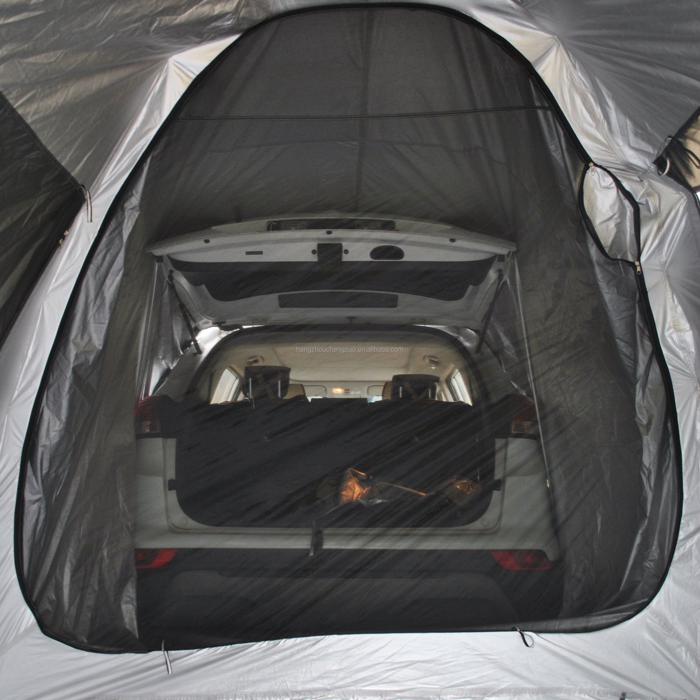 Car Rear Tent with Large Awning, Rear Tailgate Tents with Floor, 4 Person Family Camping, PU4000 Waterproof Fabric