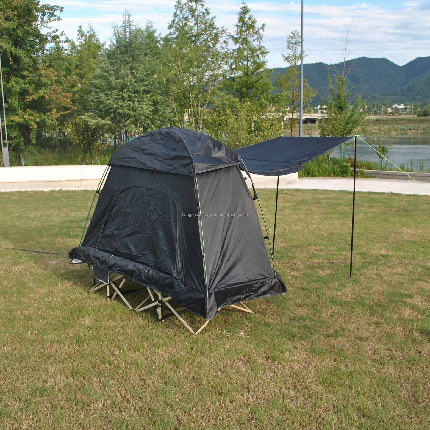 Cot Tent,Camping Tent,Backpacking Tent,3 Way Tent,Solo Tent,1 Person,Quick Setup,CZ-336 Camping tent build on cot or use alone