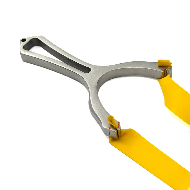 Powerful Slingshot High Quality Stainless Steel Outdoor Hunting Bow Catapult with Flat Rubber Band Fun Toys Entertainment Tools