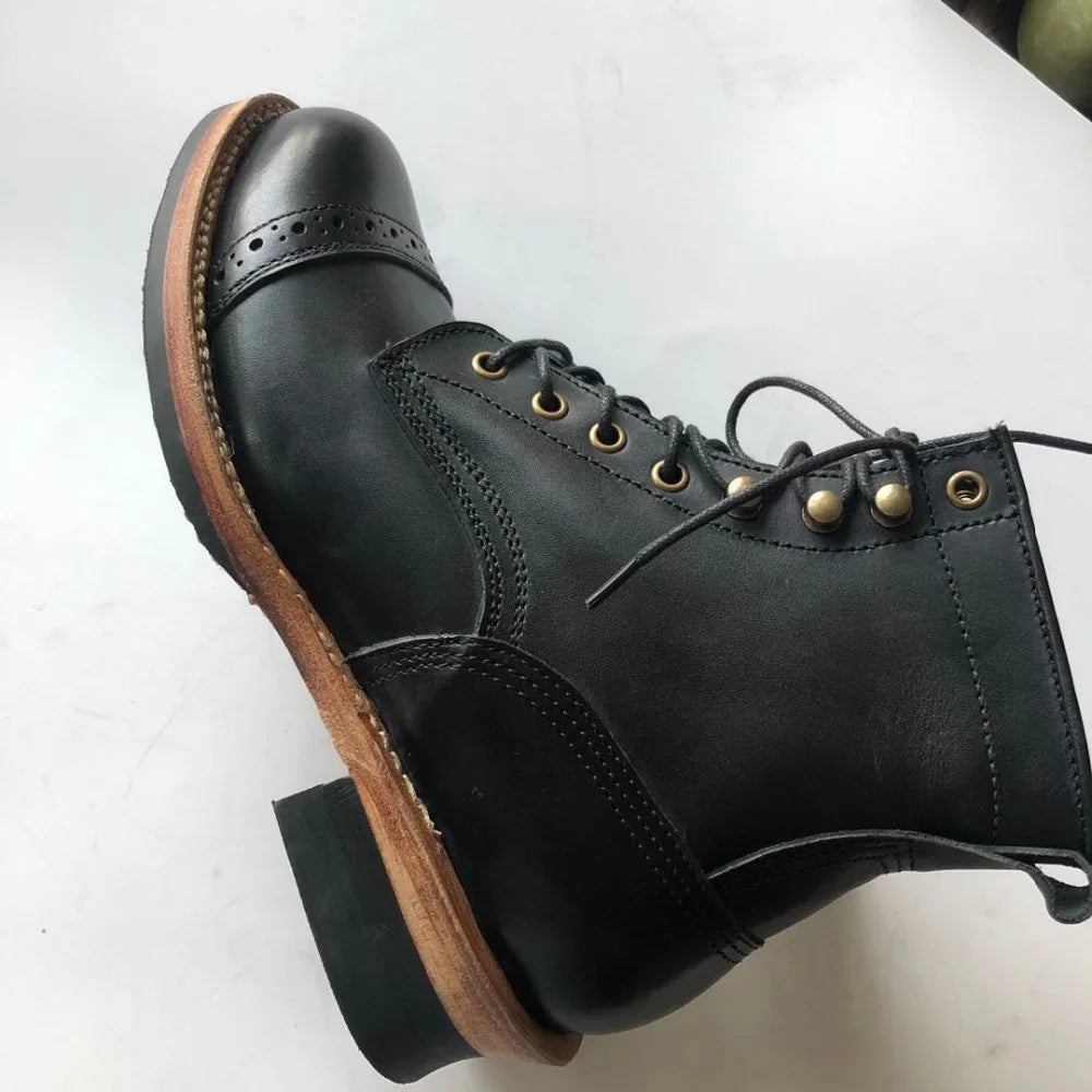 XW400 RockCanRoll Super Quality Size 35-52 Handmade Goodyear Welted Durable Italian Cowhide Boot Custom Made Available