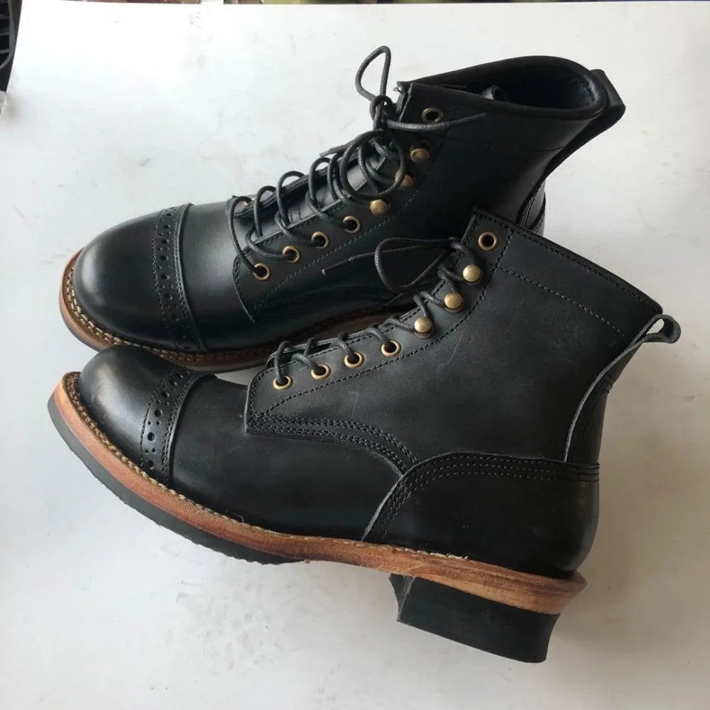 XW400 RockCanRoll Super Quality Size 35-52 Handmade Goodyear Welted Durable Italian Cowhide Boot Custom Made Available