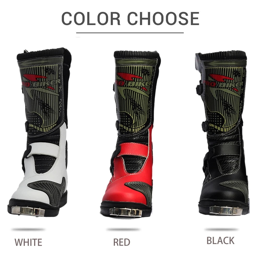 PRO-BIKER Men Motorcycle Boots Waterproof PU Botas Moto Boots Motocross Motorcycle Shoes Protection Motorcycle Long Thigh Boots
