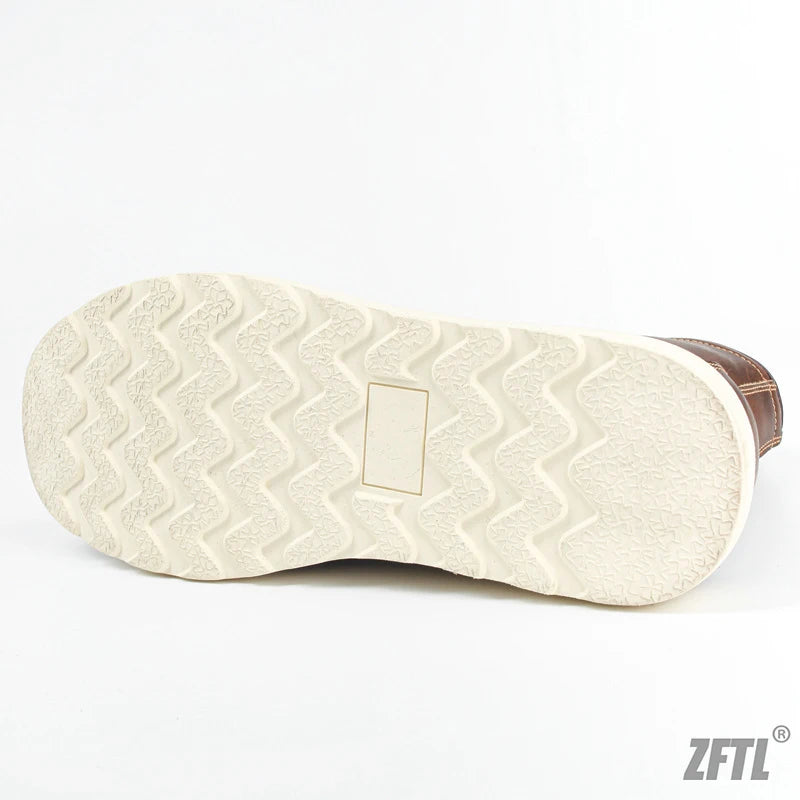 ZFTL Men's Ankle Boots American retro tooling boots Casual Crazy Horse Leather Men's Boots Vintage Man Lace up Boots 2025