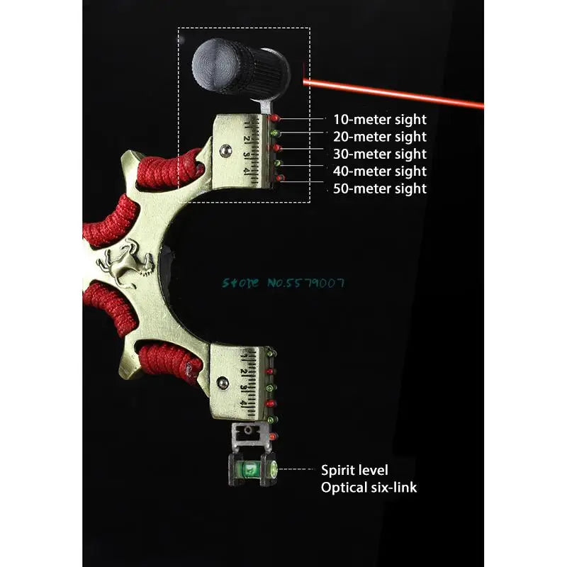 Alloy Slingshot Laser Red Line Flat Leather Hunting Slingshot Professional Shooting Aiming Catapult with Rubber Band Outdoor