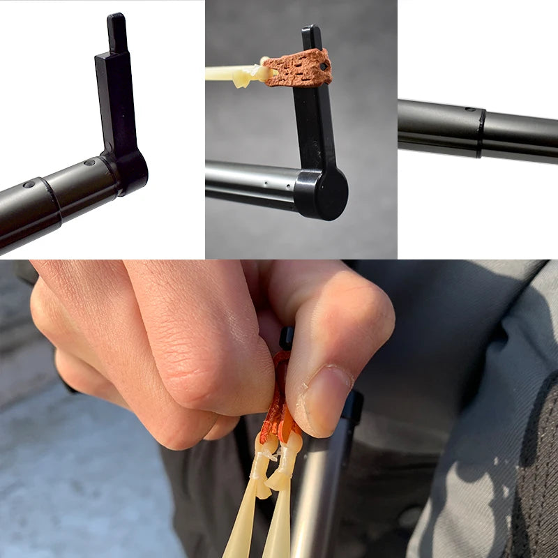 High Precision Telescopic Slingshot High Power Rubber Band Slingshots with Red Laser Stainless Steel Outdoor Hunting Catapult