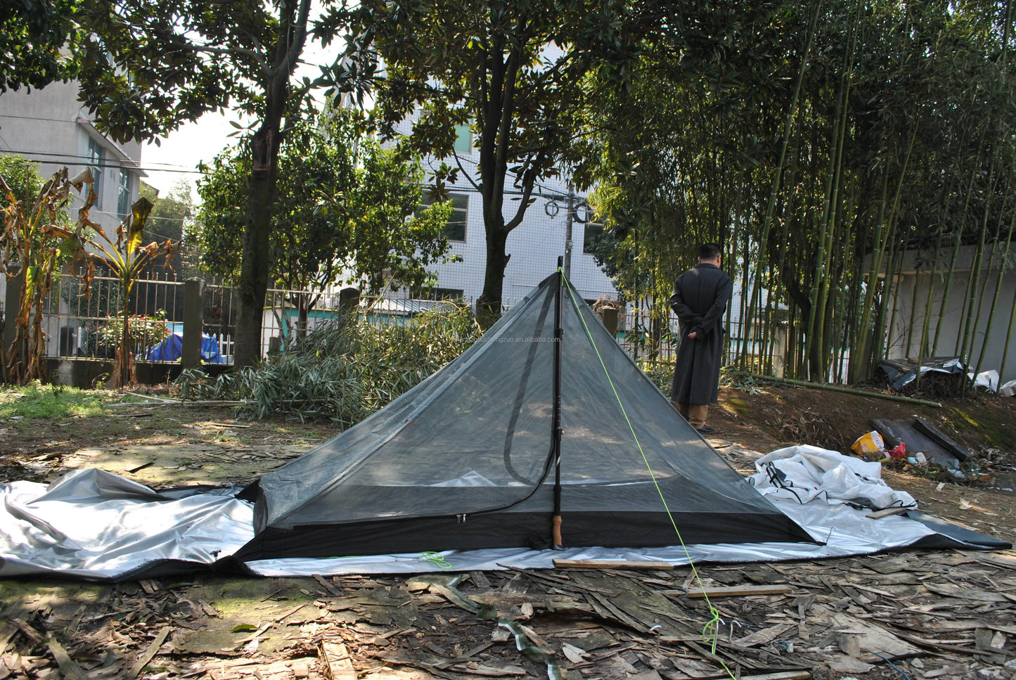 Waterproof CZX-250 Ultralight Pyramid Tent 1 Person Backpacking Teepee Waterproof Camping tent(exclude alpenstock),BC tent