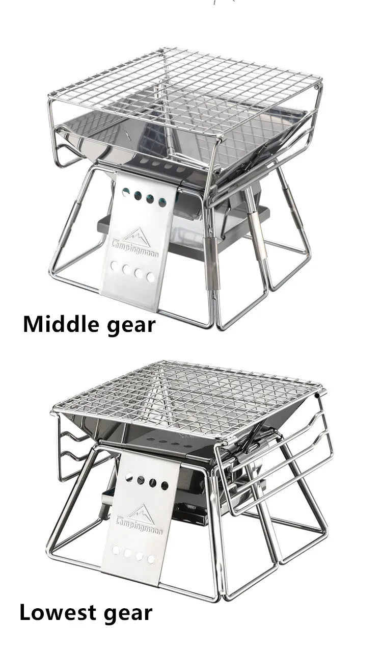 Steel Barbecue Rack Campingmoon X-Mini Couple Family Barbecue Grill 1-2 People  Barbecue Wood Carbon Small Stove