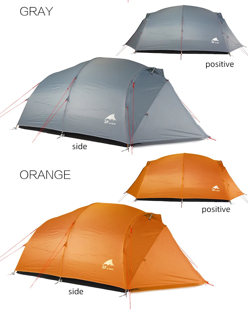 3F UL GEAR Qingkong 4 Person 4 Season 15D Camping Tent Outdoor Ultralight Hiking Backpacking Hunting Waterproof Tents