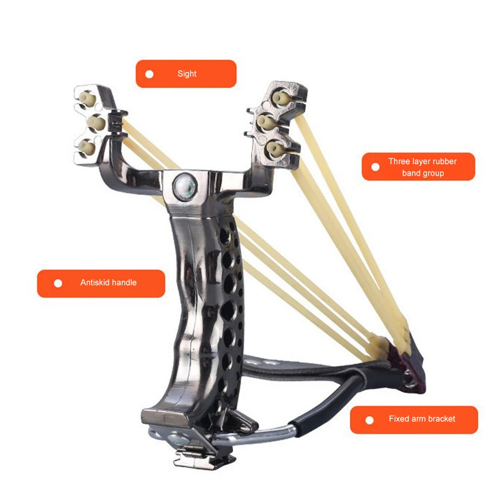 Powerful Hunting Slingshot With Rubber Band Tubing PU Leather Catapult Professional Tactical Plastic Pocket Sling Shot Ball