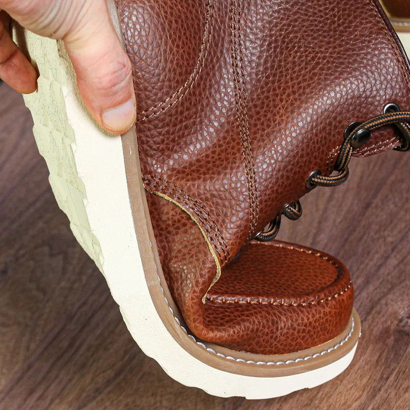 Handmade Men Boots Vintage Casual Autumn Winter Cow Leather Shoes British Ankle Boots Wings Motorcycle Boots Zapatos Hombre