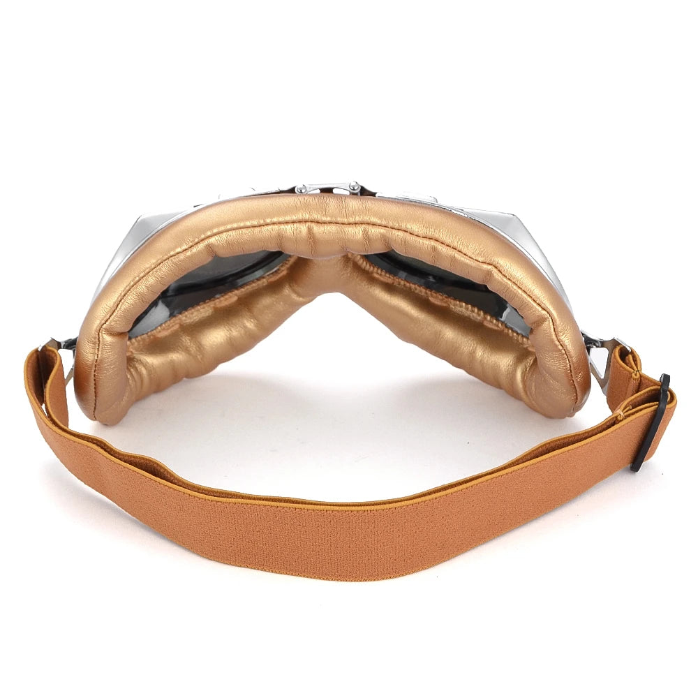 Vintage Motocross Goggles Pilot Cruiser flying Goggles leather Motorcycle Glasses atv Retro Helmet For Cycling Pit bike Eyewear