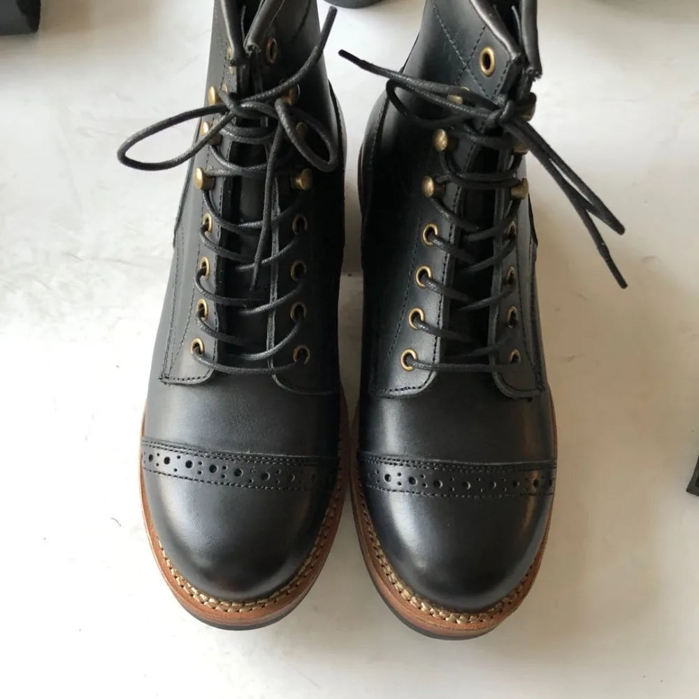 XW400 RockCanRoll Super Quality Size 35-52 Handmade Goodyear Welted Durable Italian Cowhide Boot Custom Made Available