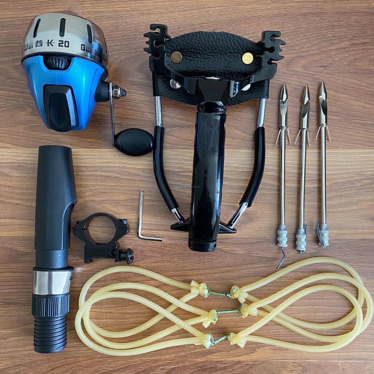 Alloy Hunting Fishing Slingshot Set High Precision Outdoor Shooting Catapult with Fishing Rubber Band Game Sling Shot with Darts
