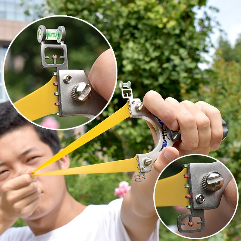 Professional Hunting Slingshot Stainless Steel Material Horizontal Sighting Mini Slingshots Catapult Sports Shooting Equipment