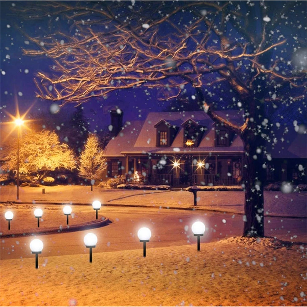 Modern Style Garden Solar Lawn Lights Outdoor Camping Landscape Urban Decorative LED Waterproof Circular Bulb Lamp Energy-saving