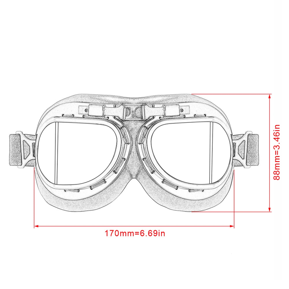 Vintage Motocross Goggles Pilot Cruiser flying Goggles leather Motorcycle Glasses atv Retro Helmet For Cycling Pit bike Eyewear