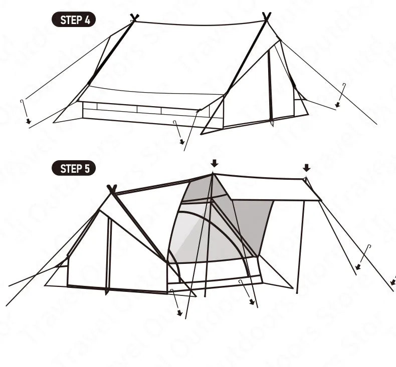 Naturehike Cotton A-Frame Ridge Tent Extended 4.8 3-season Camping Tent with Awning 2 Persons Family Outdoor Travel Waterproof