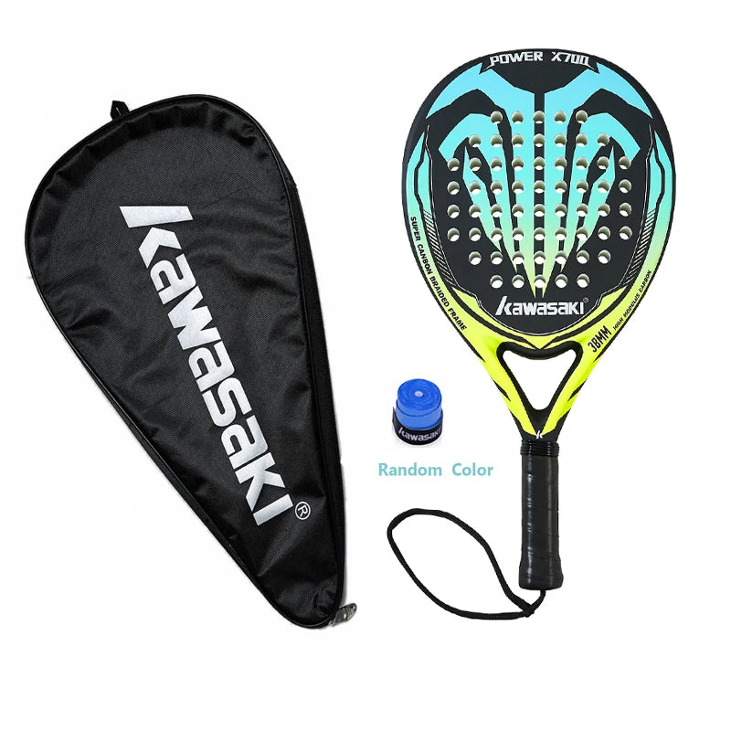 Kawasaki Brand Padel Tennis Carbon Fiber Soft EVA Face Tennis Paddle Racquet Racket with Padle Bag Cover Power 600