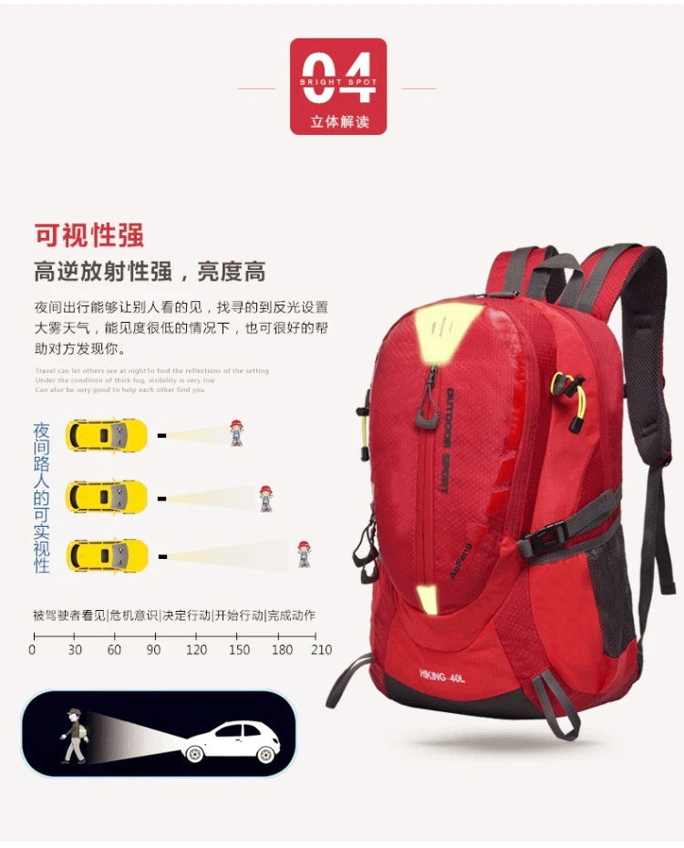 Quality Rucksack Camping Hiking Backpack Sports Bag 2021 Outdoor Travel Backpack Trekk Mountain Climb Equipment 40L Men Women
