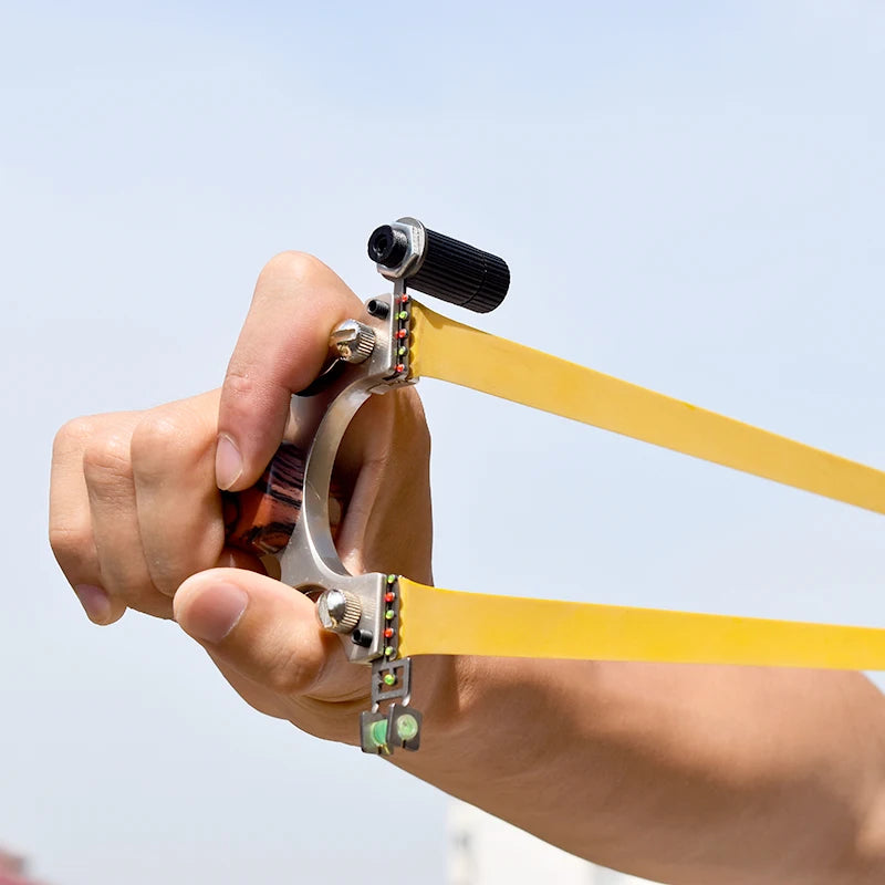 Professional Hunting Slingshot Powerful High Quality Alloy Catapult with Flat Rubber Band Outdoor Shooting Game Sling Shot Set