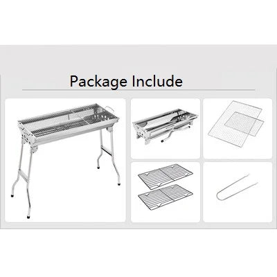 JOYLIVE Outdoor Stainless Steel Charcoal Grill Barbecue Tool Portable Free Installation Handle Folding  BBQ Cooking Grid  Park