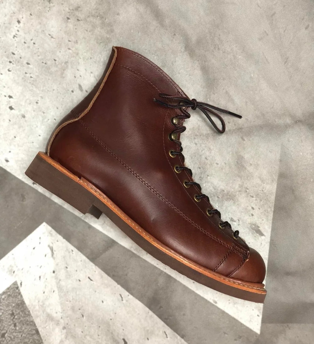 YQ2996 Rock Can Roll Size 35-49 Super Quality Genuine Italian Cow Leather Handmade Durable Goodyear Welted American Work Boots
