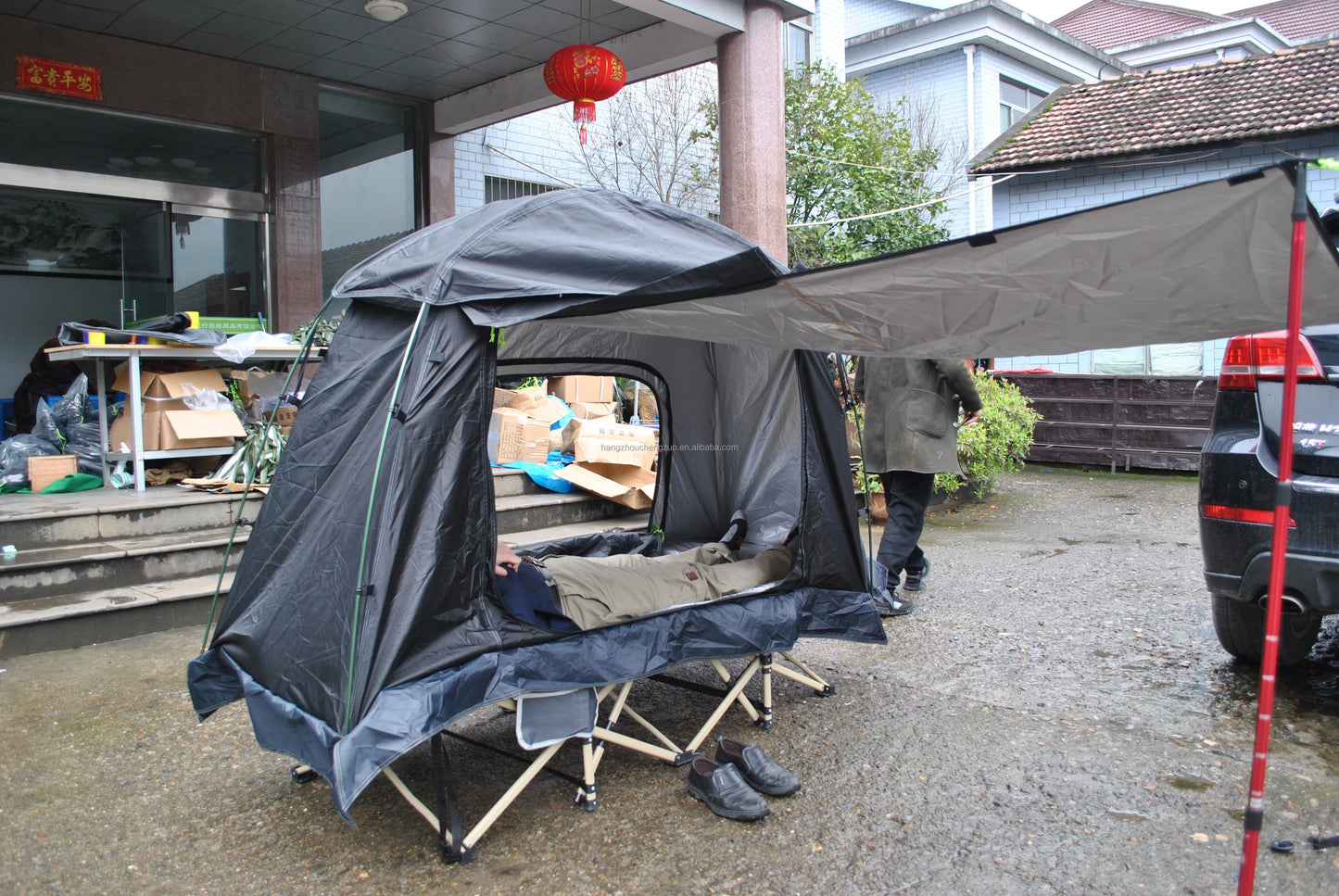 Cot Tent,Camping Tent,Backpacking Tent,3 Way Tent,Solo Tent,1 Person,Quick Setup,CZ-336 Camping tent build on cot or use alone