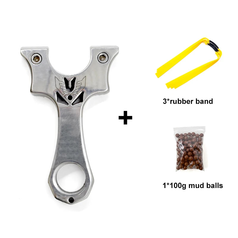 Powerful Slingshot Stainless Steel Material Strong and Durable Flat Rubber Band Fast Compression Design Outdoor Hunting Catapult