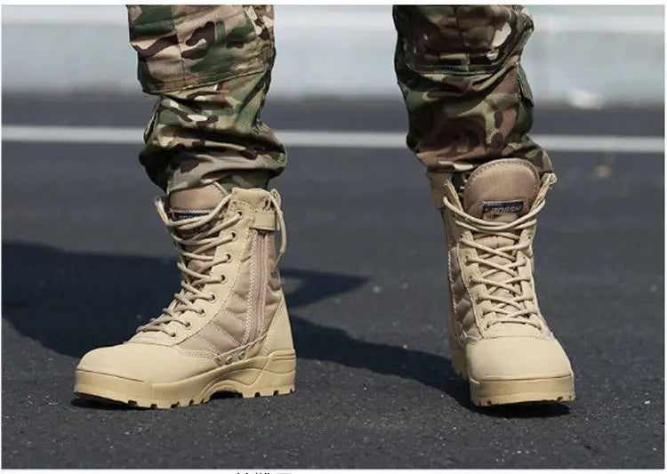 2024 Genuine summer tactical army fans high help desert combat boots tactics SWAT outdoor men's climbing shoes