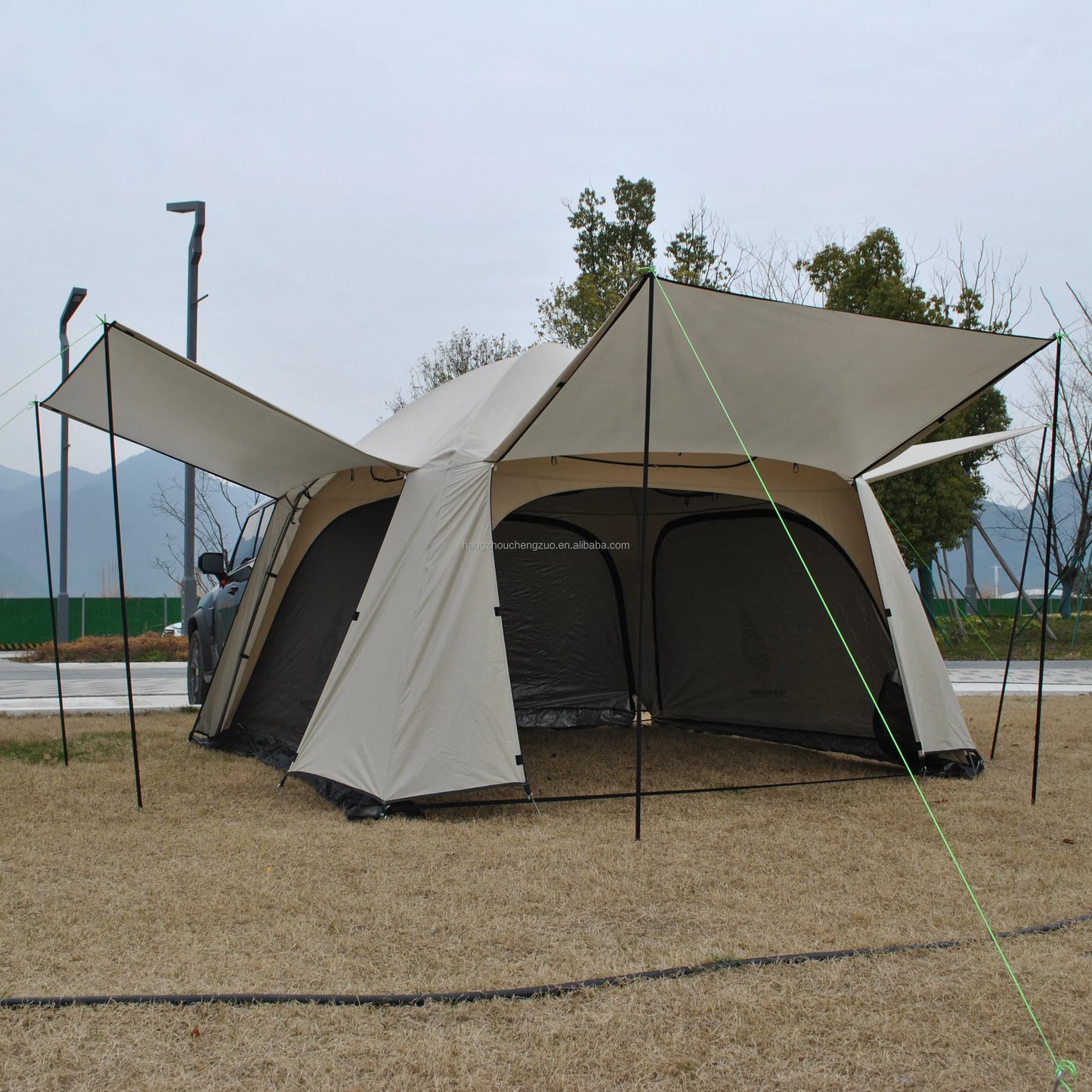 Waterproof Tiple Layers SUV Tent,Outdoor Car Tent - Car Tailgate Tent,4 Person Sleeping Camper Tent, Car Rear Tent with Canopy