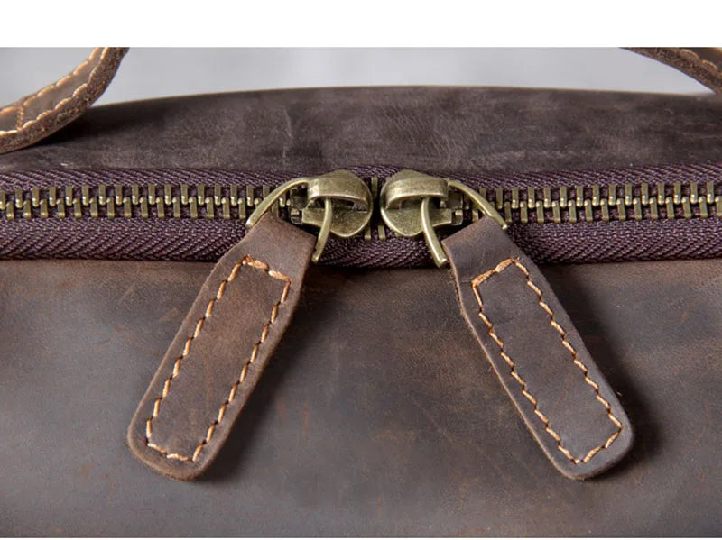 Vintage Crazy Horse Genuine Leather Backpack Men Backpack Laptop Leather Daily Bagpack Male Rucksack Trave Hiking Knapsack Large